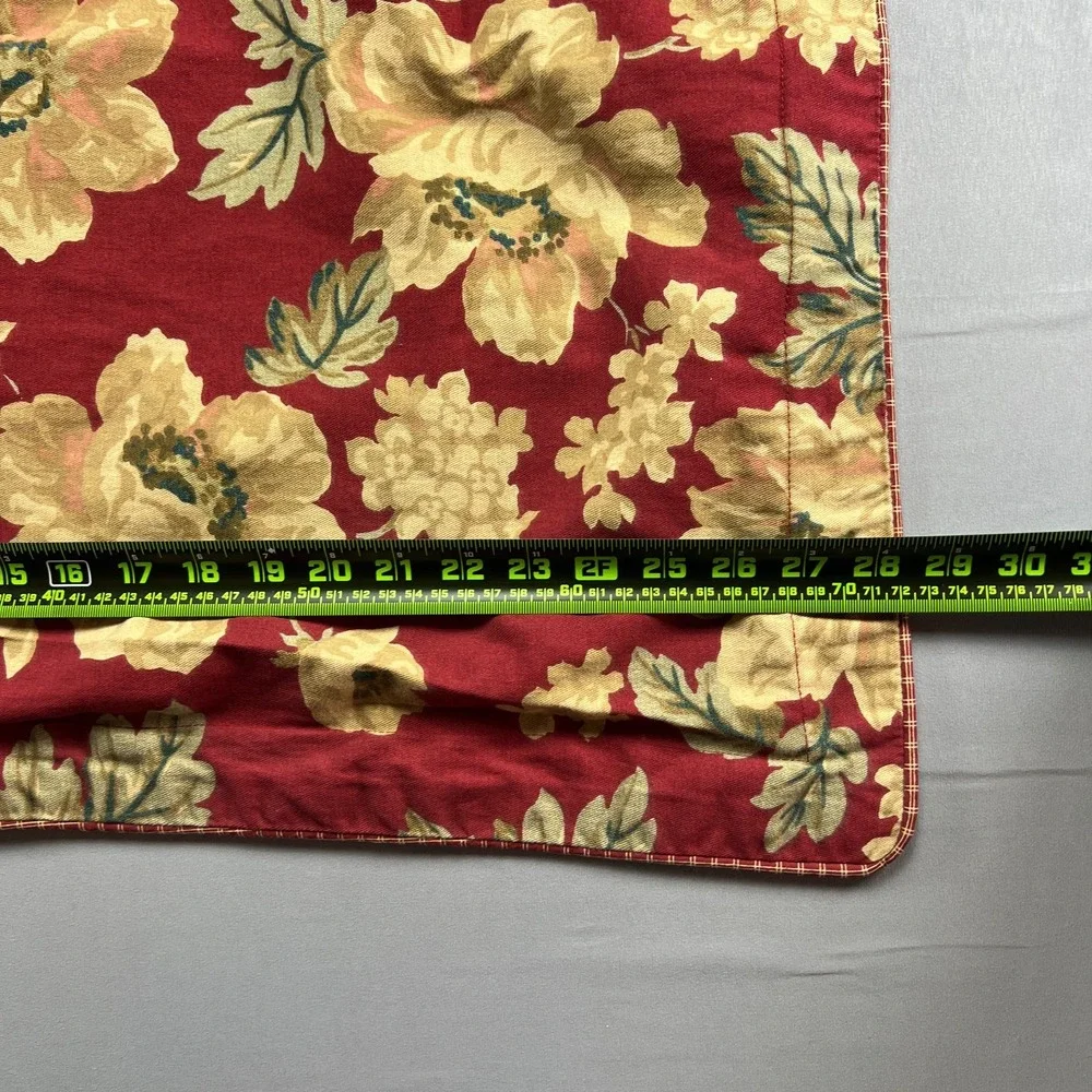 Chaps Home Standard Pillow Sham Red Floral 100% Cotton Bedding Decor (22